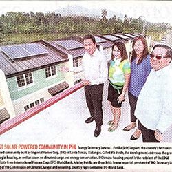First Solar Powered Community in PHL